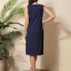 Women Business Sheath Midi Dress, 2025 Summer Sleeveless A-line Slimming Work Pencil Skirt