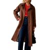 Womens Long Trench Coat Single Breasted Oversized Windproof Trendy Fall Jacket Outerwear Coats