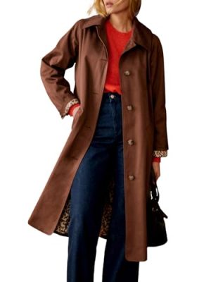 Womens Long Trench Coat Single Breasted Oversized Windproof Trendy Fall Jacket Outerwear Coats