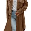 Womens Plaid Shacket Jacket Long Corduroy Shirt Casual Lapel Button Down Flannel Trench Coats