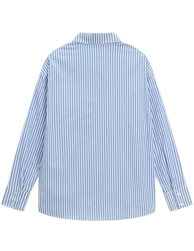 Button Down Shirts Unisex Necktie Print Stripe Long Sleeve Shirt Casual Streetwear Shirts
