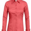 Womens Basic Solid Work Office Tailored Long Sleeve Button Down Daily Shirt (S-3XL)