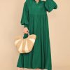 Women's Casual Long Sleeve Button Down Shirt Dress Elegant Pleated Flowy Swing Maxi Dress