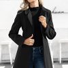 Women A Line Peacoat Dress Coat Belted Notch Lapel Overcoat Fall Winter Trench Coats