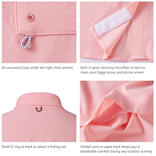 Women's UPF 50 Long Sleeve Fishing Hiking Button Down Shirt Performance Quick Dry FS21W