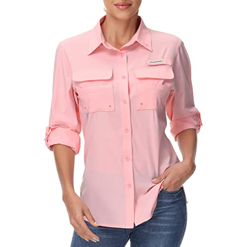 Women's UPF 50 Long Sleeve Fishing Hiking Button Down Shirt Performance Quick Dry FS21W