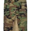 Women Camouflage Skirt Camo Maxi Pencil Skirt Bodycon Button Slit Cargo Skirt with Pocket