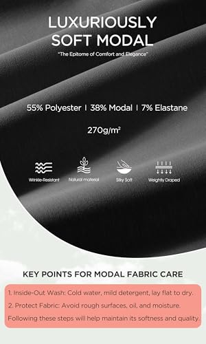 Modal Soft Midi Skirt for Women Back Slit High Waist Casual Long Pencil Skirts with Pockets