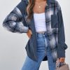 Women's Color Block Corduroy Shirts Long Sleeve Button Down Boyfriend Blouses Tops