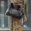 Women's Leopard Print Faux Suede Coat Open Front Notch Lapel Midi Long Winter Trench Coat
