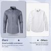 Men's Dress Shirt French Cuff Shirt for Men Slim Fit Stretch Spread Collar with Metal Cufflink