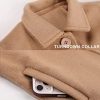 Womens Pea Coat Elegant Overcoat Single Breasted Winter Coat Dress Coat with Pockets