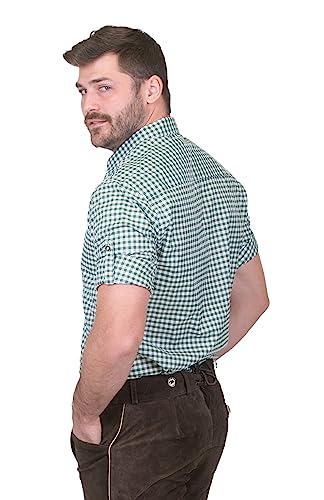 German Green Lederhosen Button Down Longsleeve/Shortsleeve Shirt