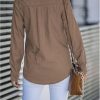Jean Shirts for Women Denim Button Down Long Sleeve Western Blouse Chambray Casual Collared Denim Tops Camel S