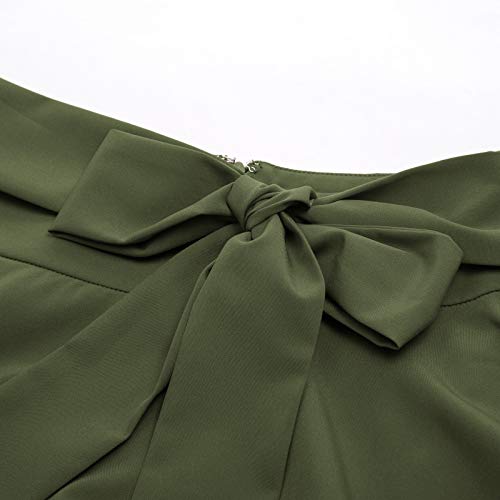 Women's High Waist A-Line Pockets Skirt Skater Flared Midi Skirt Vinage Skirt