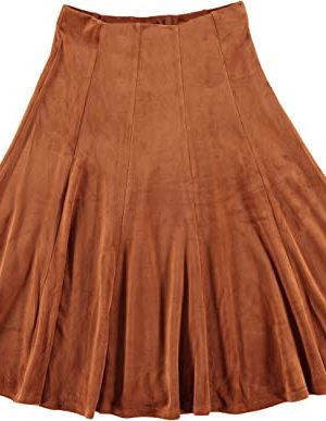 Girls Uniform School Church Velour Pleated Knee Length Panel Skirt