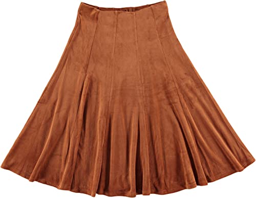 Girls Uniform School Church Velour Pleated Knee Length Panel Skirt