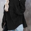 Women Corduroy Shirts Casual Long Sleeve Button Down Blouses Top