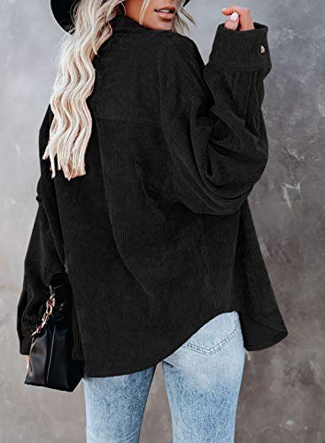 Women Corduroy Shirts Casual Long Sleeve Button Down Blouses Top
