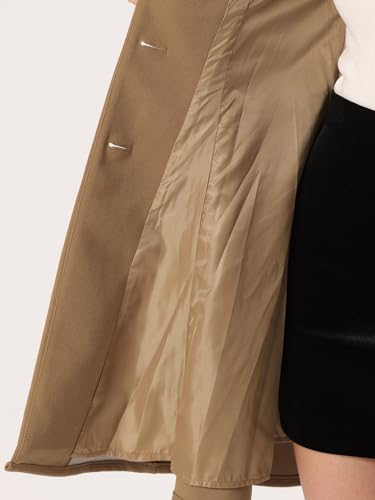 Women's Single Breasted Coat A Line Mid-Long Peacoats Outerwear Winter Coats