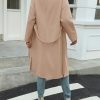 Womens Long Pea Coats Open Front Lapel Jackets Casual Belted Trench Coat Overcoats with Pockets