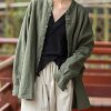 Women's Linen Oversized Blouses Vintage Long Sleeve Jackets Loose fit Chinese Frog Shirts
