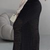 Womens Sexy Eyelet Crochet Knit Ankle Length Long Pencil Straight Skirts