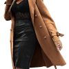 Womens Faux Suede Leather Jacket Spring and Winter Fashion Long Trench Coat, Lightweight Windbreaker