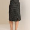 Women's Plaid Tweed High Waist Work Office Bodycon Pencil Skirt