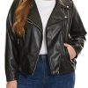 Women's Faux Leather Jackets, Zip Up Motorcycle Short PU Moto Biker Outwear Fitted Plus Size Coat
