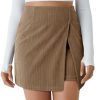 Womens Corduroy Mini Skirt Casual High Waisted Side Slit A-line Bodycon Work Pencil Skirts with Shorts