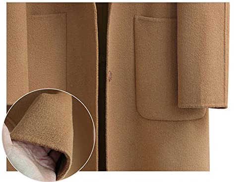 Women's Winter Casual Single Breasted Long Wool Coat Formal Office Wool Overcoat