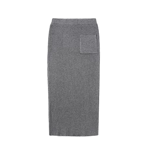 Women's Turtleneck 2 Piece Outfits Ribbed Knit Sweater Midi Pencil Skirt Set