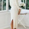 Women's Ribbed Sweater Sets Crop Top and Maxi Bodycon Skirt Sets 2 Piece Outfits