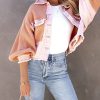 Women's Cropped Waffle Knit Jacket Boyfriend Button Down Shirt Shacket Tops
