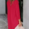 Womens Button Down Shirt Dresses with Pockets Cotton Button Up Tunics Long Sleeve Solid High Low Blouse Tops