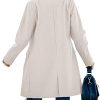 Womens Long Sleeve Wool Blend Pea Coat Lapel Notched Collar Warm Midi Casual Jacket Overcoat