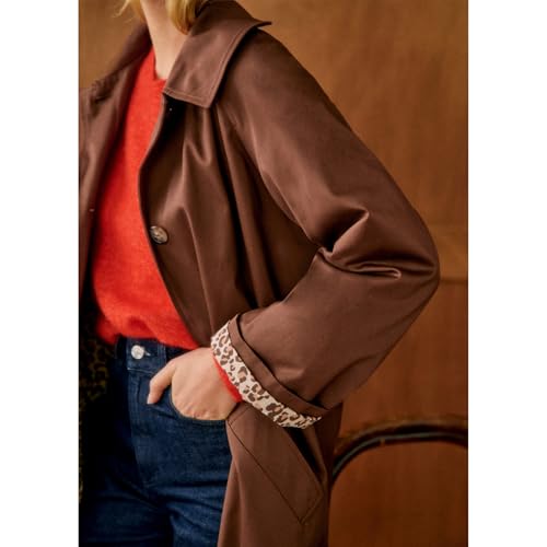 Womens Long Trench Coat Single Breasted Oversized Windproof Trendy Fall Jacket Outerwear Coats