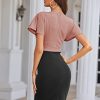 Women's Business Pencil Dress Short Sleeve Wedding Guest Office Work Dresses Cocktail Party