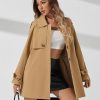 Women's Trench Coat Breasted Classic Lapel Overcoat Outerwear Coat Spring and Autumn loose Casual coat