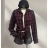 Women's Vintage Button Down Long Sleeve Flannel Plaid Collared Shirt Shacket Blouse