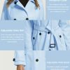 Women's Waterproof Trench Coat Classic Lapel Outerwear Coat with Belt