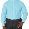 Men's Big and Tall Button Down Long Sleeve Stretch Performance Solid Shirt