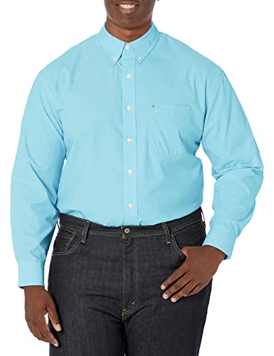 Men's Big and Tall Button Down Long Sleeve Stretch Performance Solid Shirt