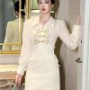 Women's Office Work Dress Mock Two Piece Shirt Dress Lapel Slim Fit Short Business Casual Pencil Skirt