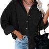 Women Corduroy Shirts Casual Long Sleeve Button Down Blouses Top