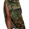 Women Camouflage Skirt Camo Maxi Pencil Skirt Bodycon Button Slit Cargo Skirt with Pocket
