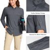 Women's UPF 50+ Long Sleeve Fishing Shirts UV Sun Protection Quick Dry Button Down Safari Hiking Travel Shirts