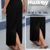 3 Pack Long Maxi Skirts for Women, Back Slit Ankle Length Casual Skirts Elastic Waist Soft Pencil Skirts with Pockets