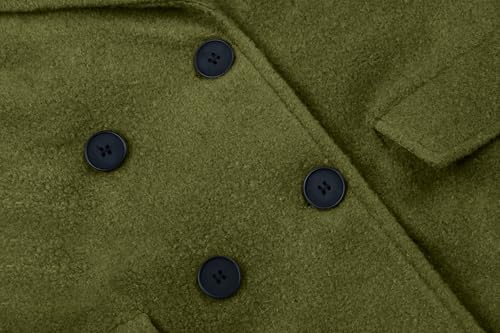 Women Oversized Long Winter Coats Warm Wool Blend Pea Trench Coat Overcoat